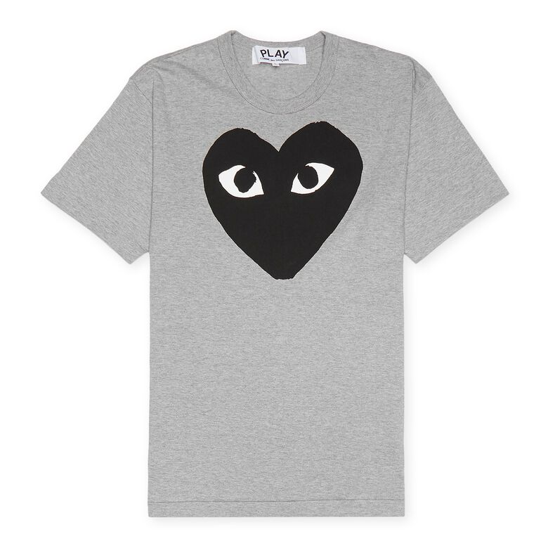 Comme des Garcons Play Mens T-Shirt Short Sleeve Knit grey