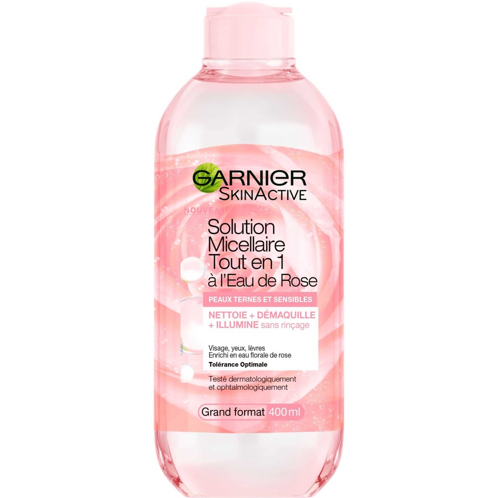 garnier SkinActive Eau Micellaire illuminatrice à l'Eau deRose pour tous types de peaux