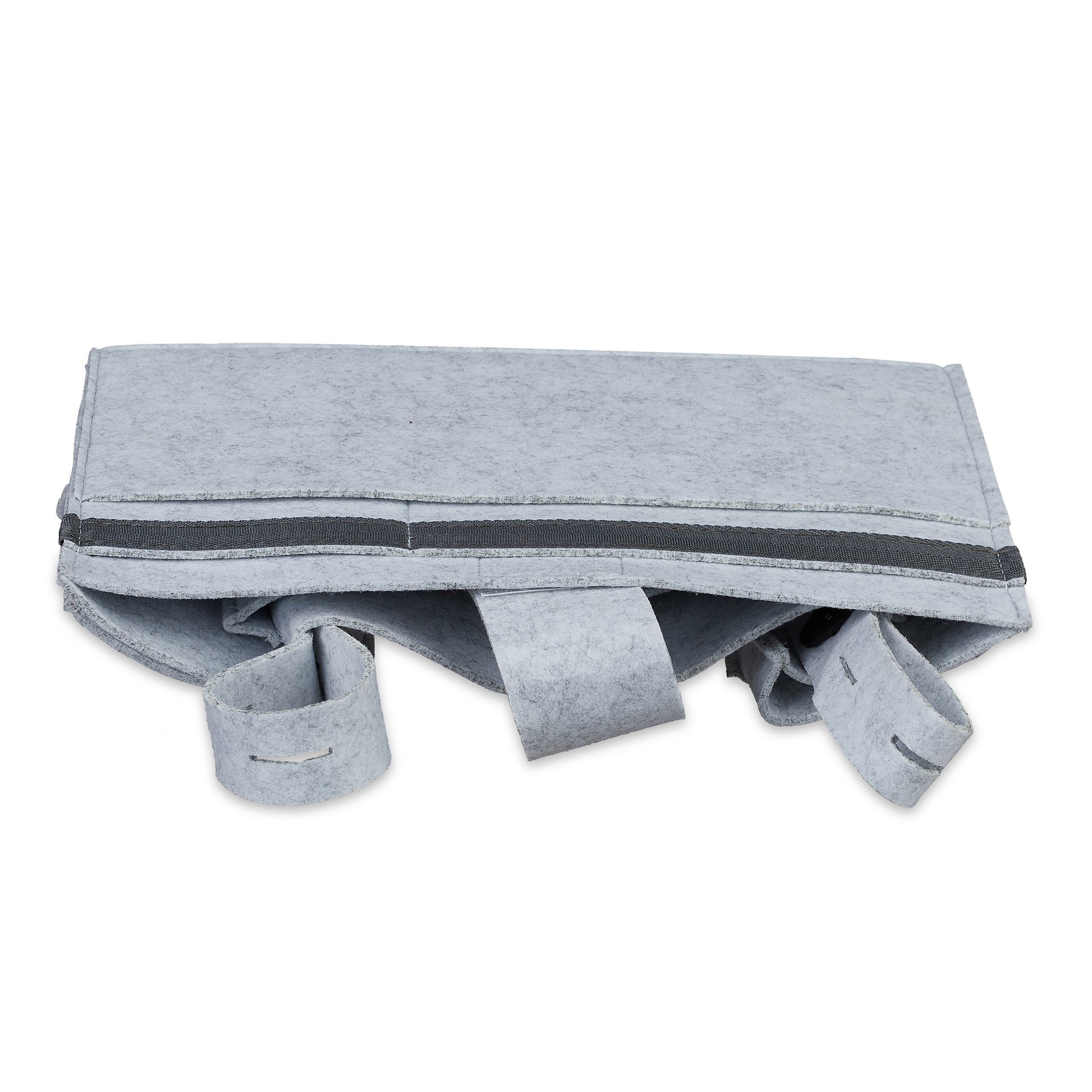 relaxdays Betttasche Betttasche für Hochbett aus Filz, hellgrau