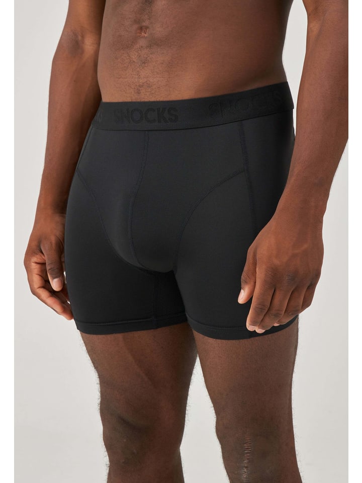 SNOCKS Performance Boxershorts 3 Stück in Schwarz günstig kaufen