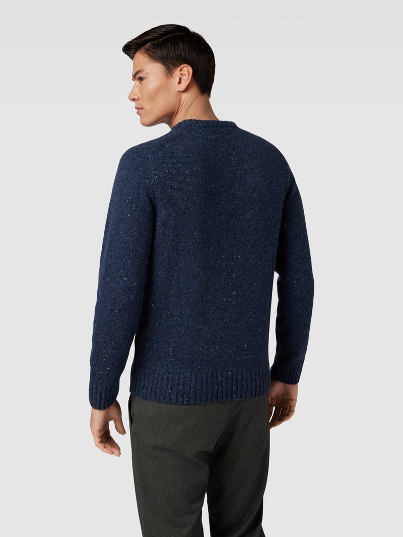 Strickpullover in Melange-Optik Modell 'Donegal' in marineblau