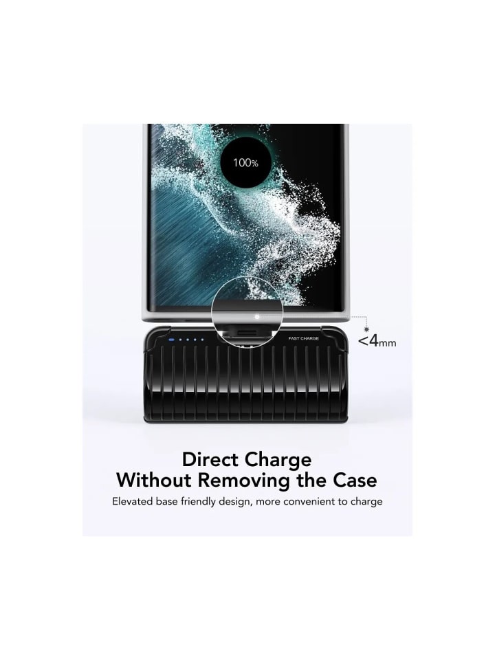 Veger Powerbank 5000 mAh mit integriertem Typ C PlugOn PD QC3.0 in Schwarz günstig kaufen 7 cm
