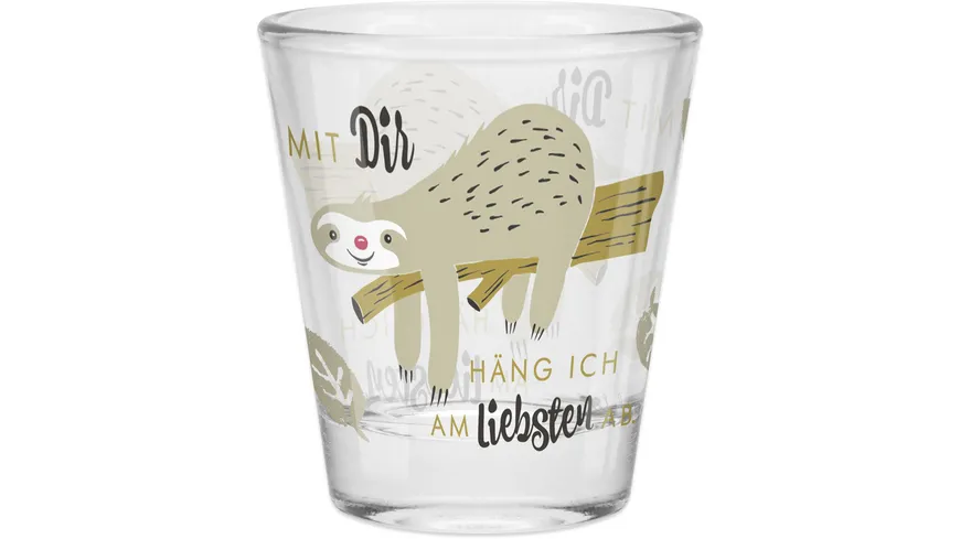 H:)PPYlife Schnapsglas »Faultier«