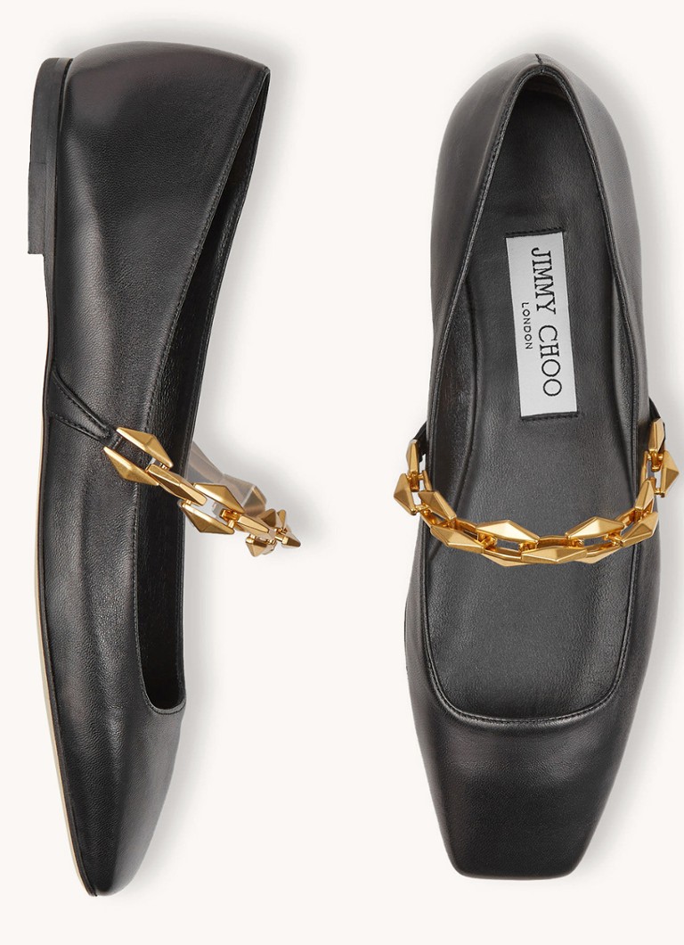 Jimmy Choo Diamond Tilda -ballerinat lampaannahkavaatteissa
