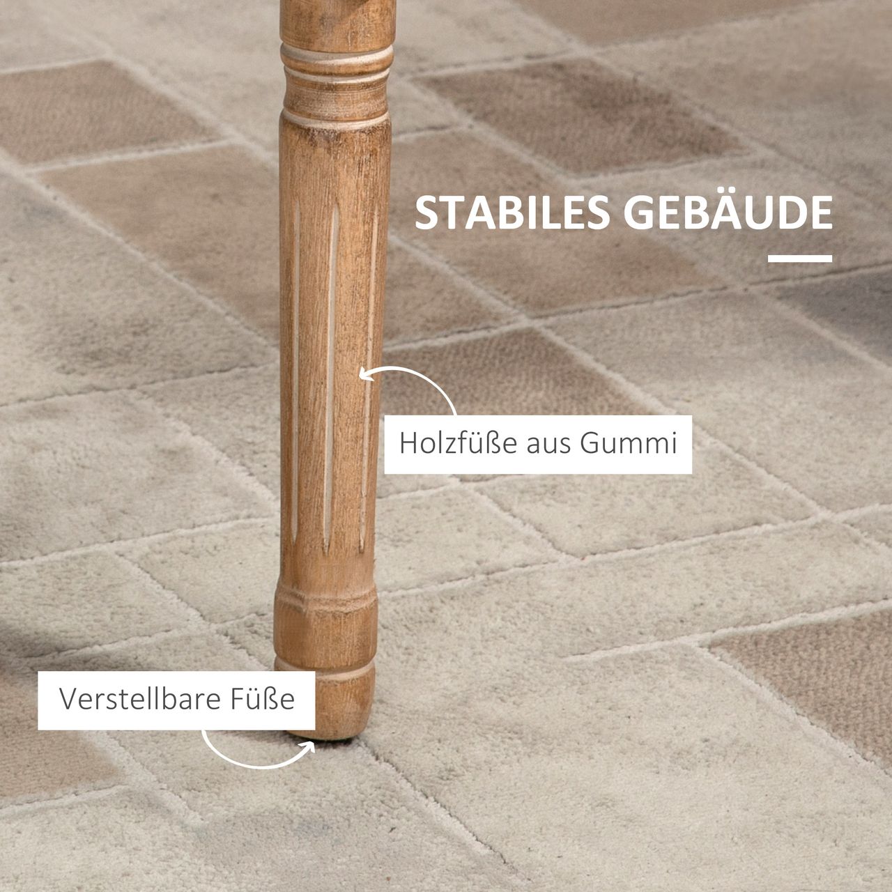 HOMCOM Esszimmerstuhl Küchenstuhl mit Armlehne im Vintage Design Linen Optik