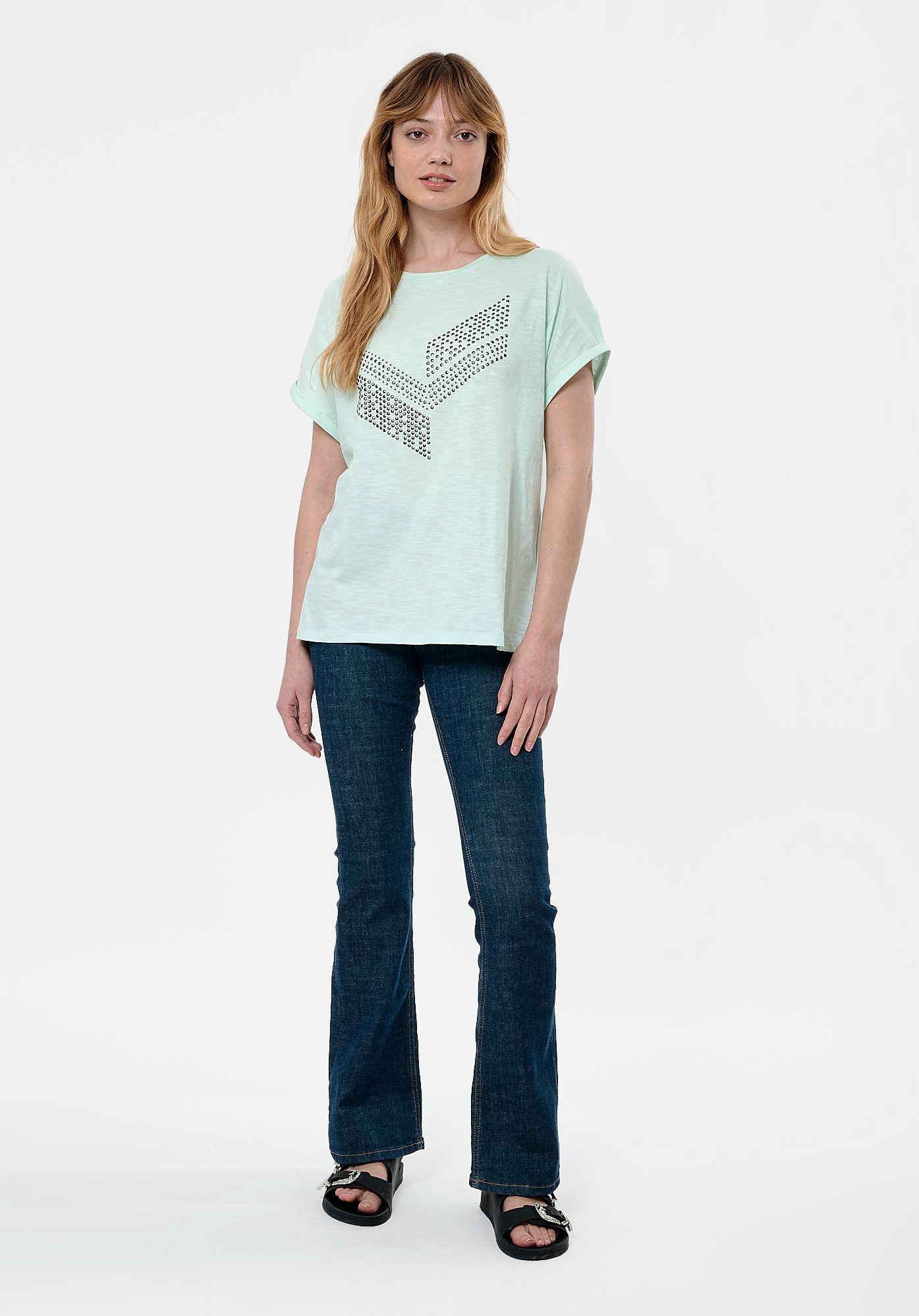 JOULI  T-shirt bleu Femme en 100% coton