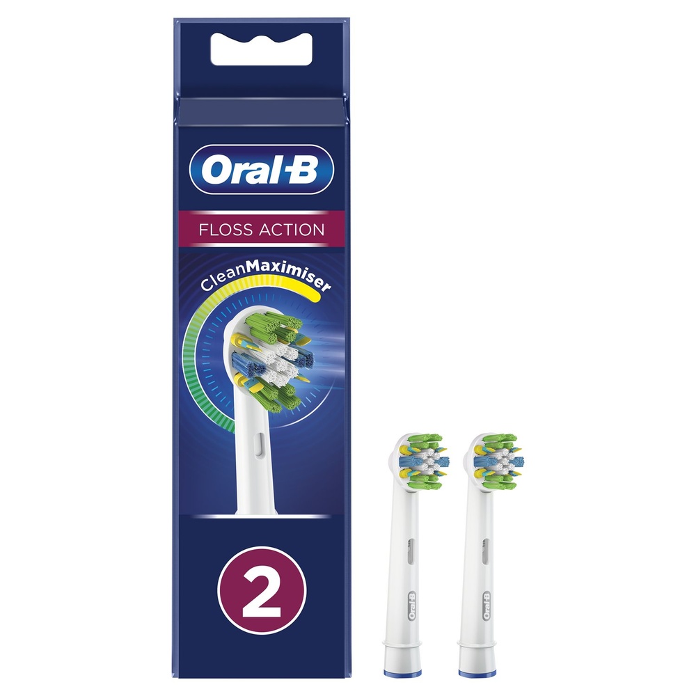 oral-b Oral-B FlossAction Brossette Avec CleanMaximiser, 2 Brossettes De Rechange