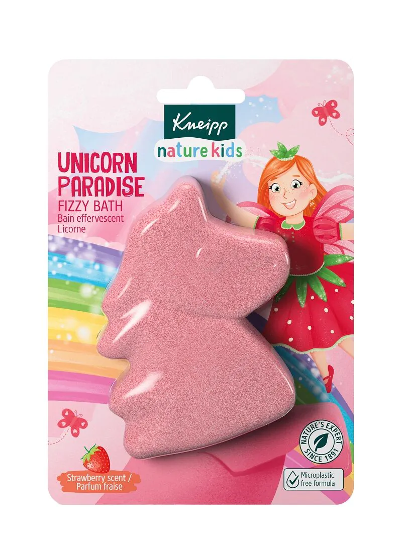 Kneipp Nature Kids Unicorn Land пенушава фигурица за купање, јагода