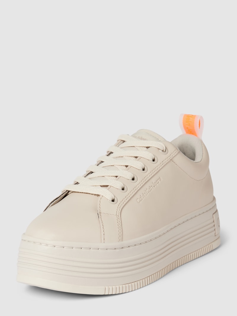 Sneaker aus Leder-Mix Modell 'BOLD' in beige