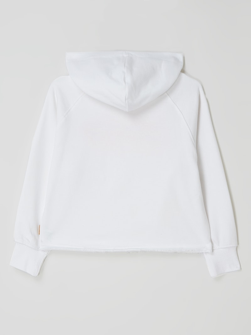 Boxy Fit Hoodie mit Stickerei Modell 'Nonny' in weiß