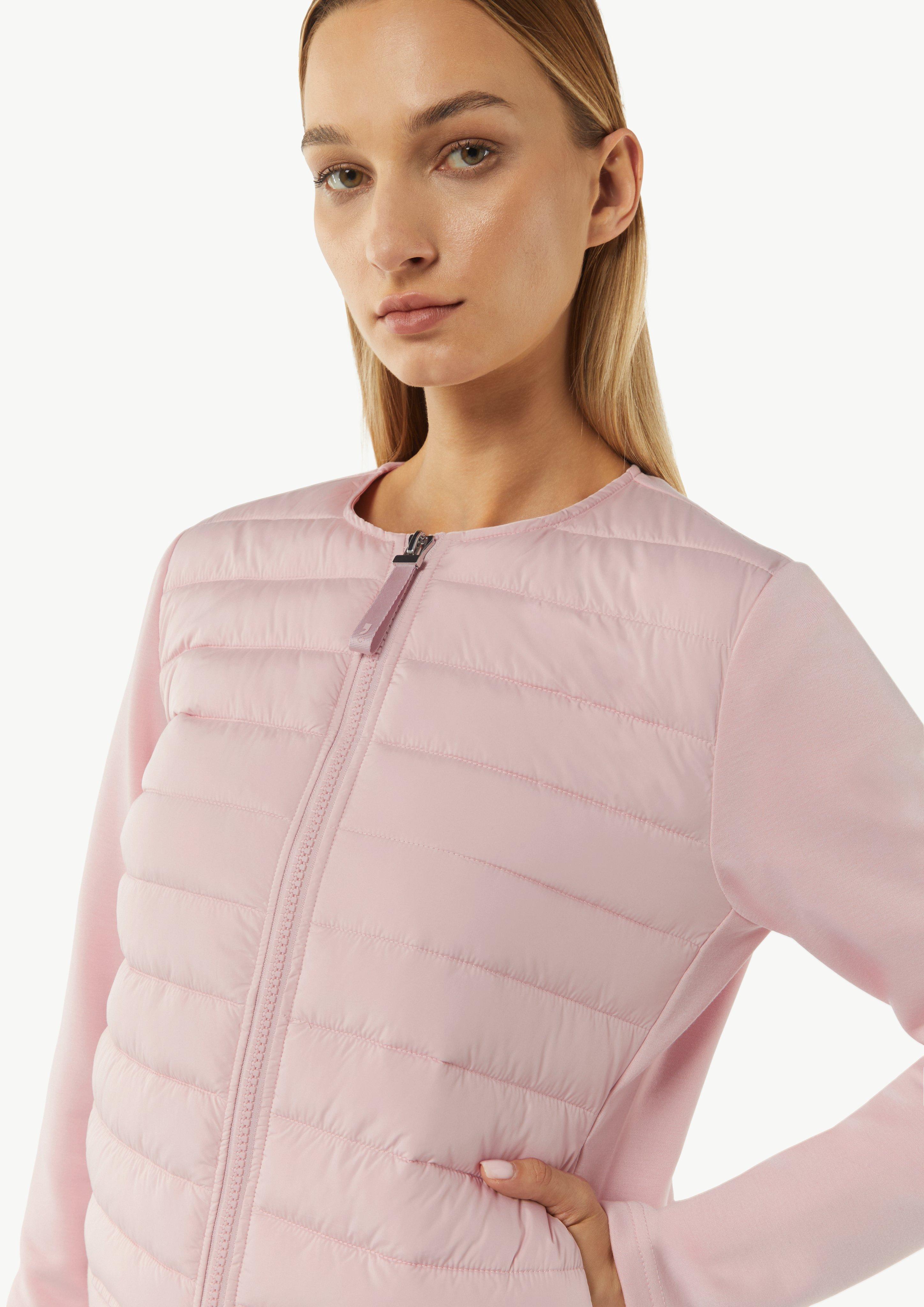 Leichte Steppjacke im Fabricmix - zartrosa