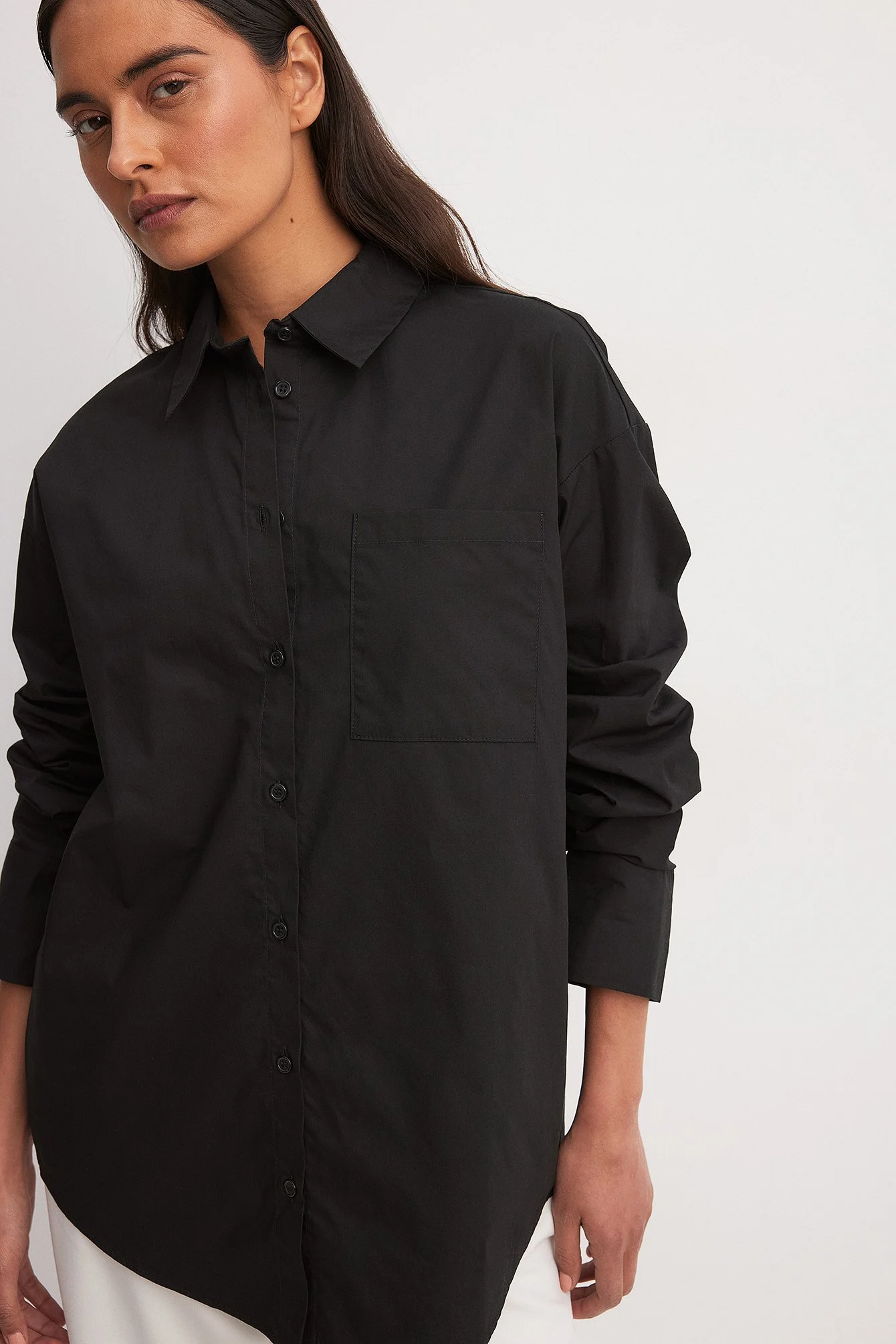 Oversize-Hemd mit Taschendetail aus Baumwolle