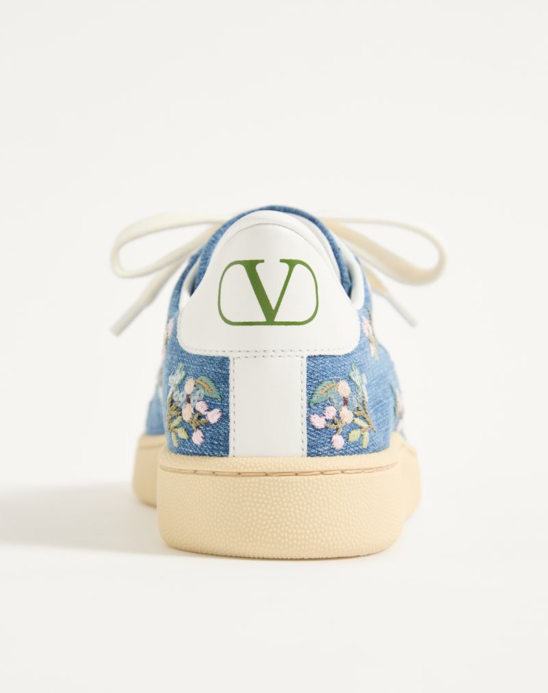 Royco Denim Sneaker med Blomsterbroderi