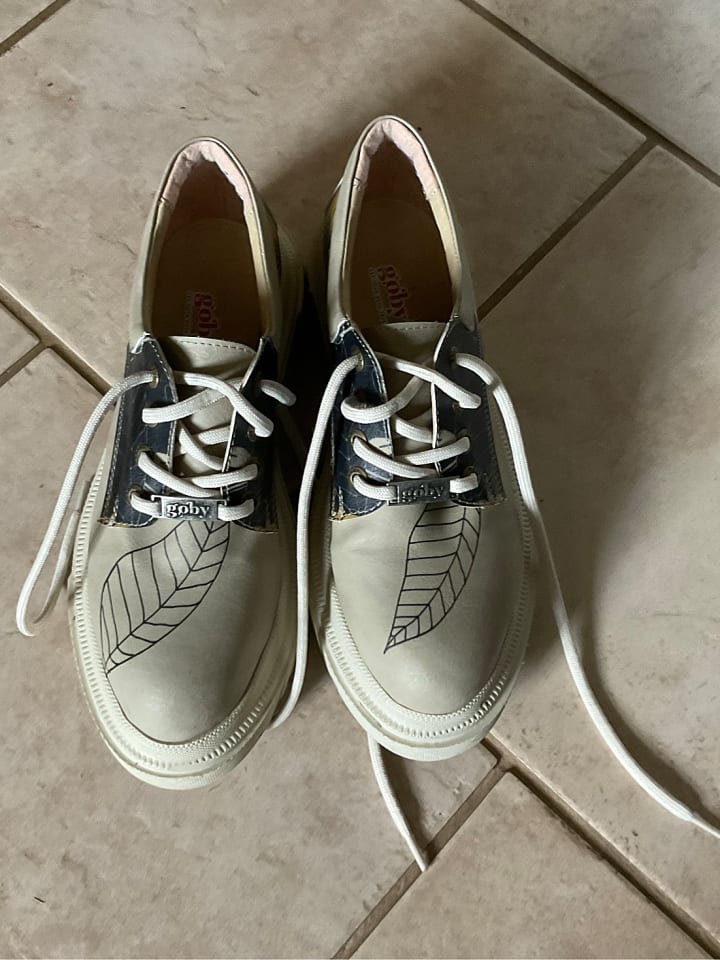 Goby Schnürschuhe in Beige/ Dunkelblau günstig kaufen 37
