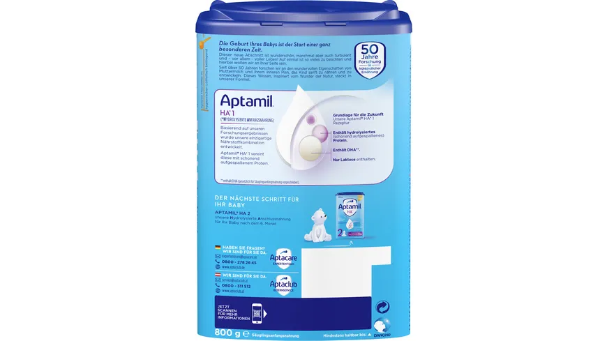 Aptamil HA 1 Hydrolysierte Anfangsnahrung 800 g