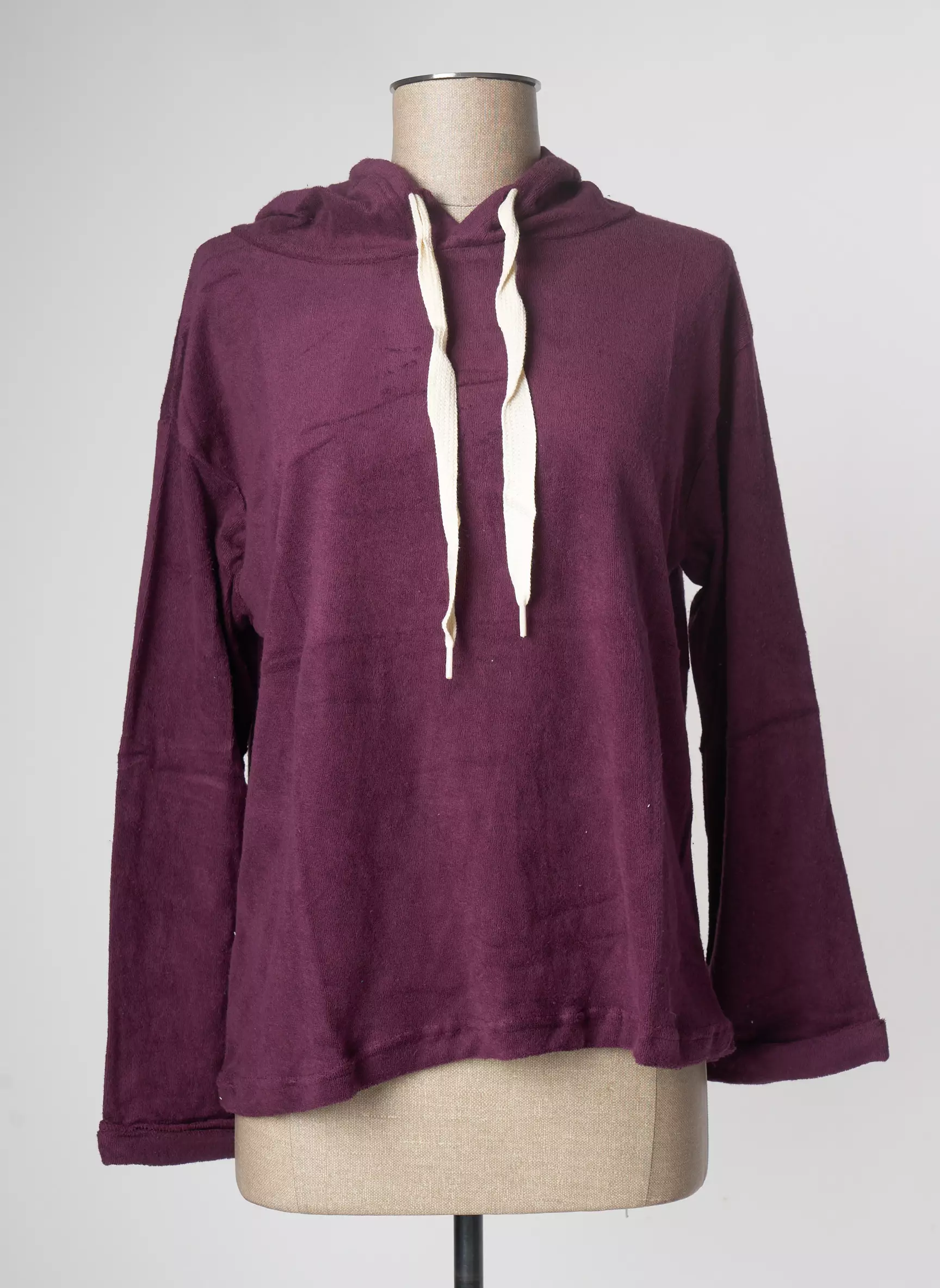 Lazy   Cosy Sweat Capuche Femme couleur violet