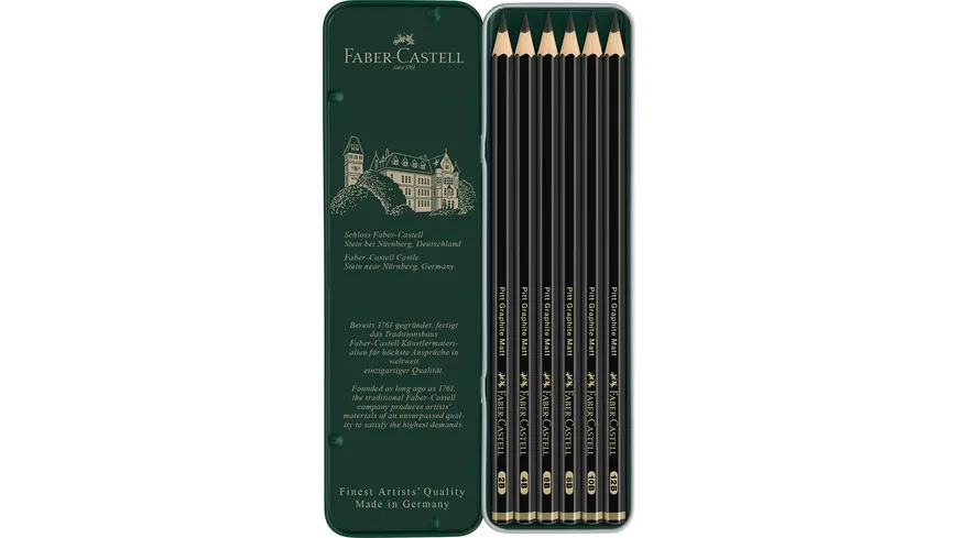 FABER-CASTELL Bleistift Pitt Graphite Matt 6er Etui