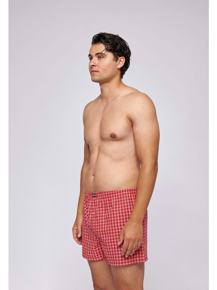 SNOCKS American Woven Boxershorts aus Bio-Baumwolle 3 Stück in Small Check günstig kaufen