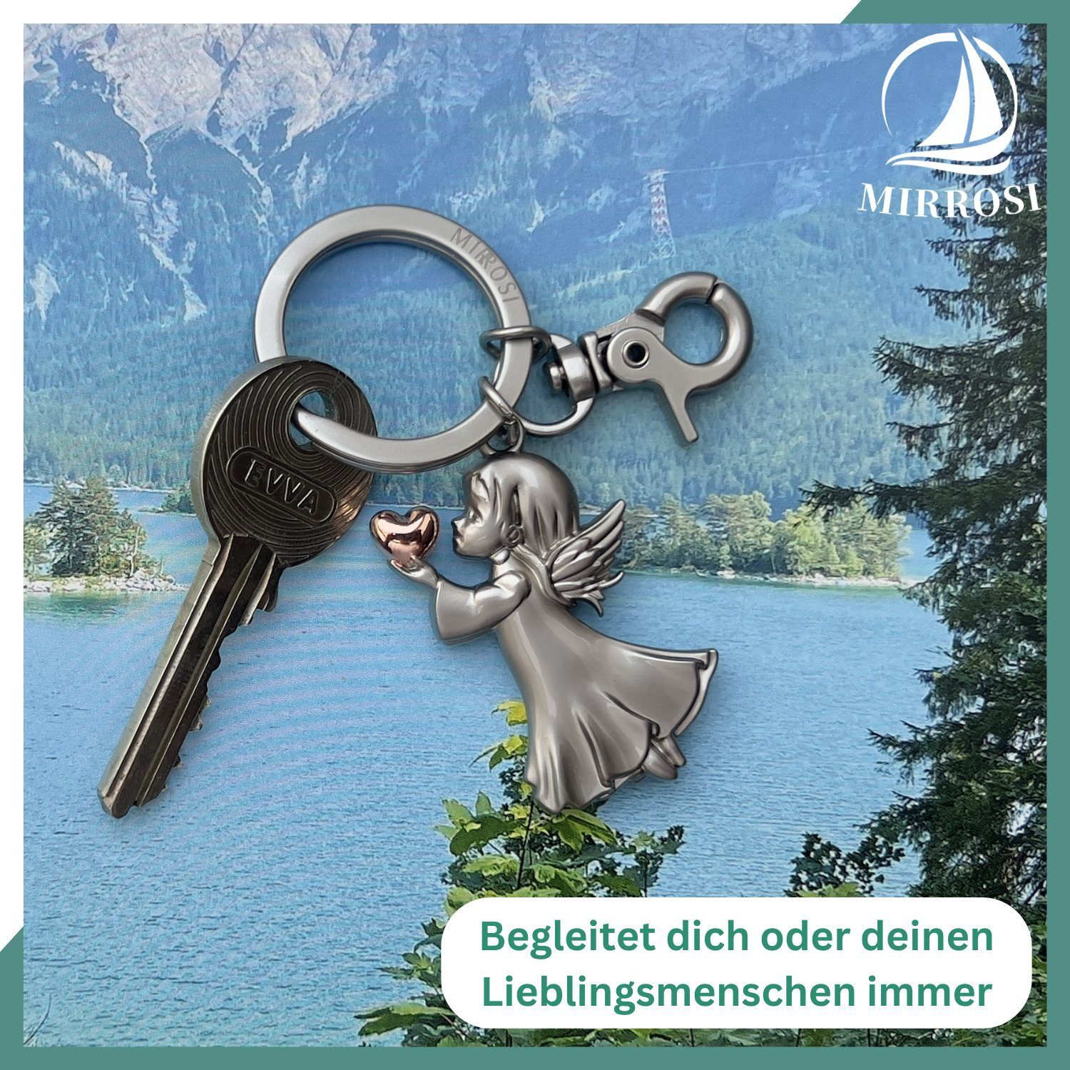 MIRROSI Schlüsselanhänger Schutzengel Engel 