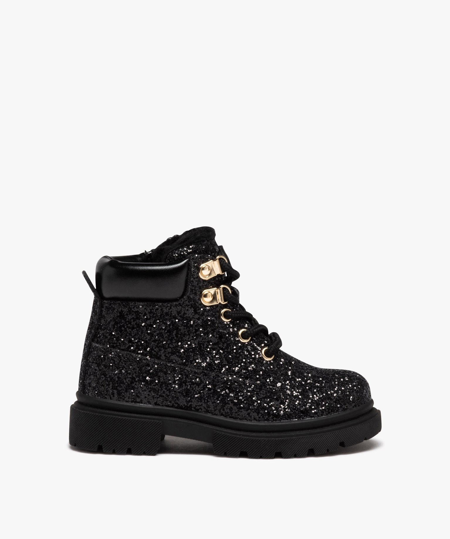 Boots fille à paillettes doublure chaude noir | GEMO