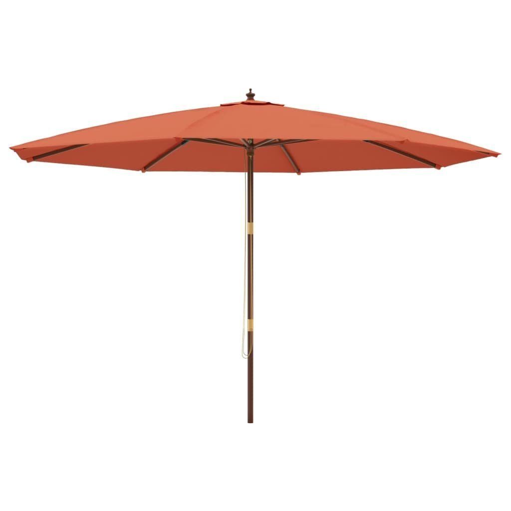 vidaXL Balkonsichtschutz Sonnenschirm mit Holzmast Terrakotta 400x273 cm