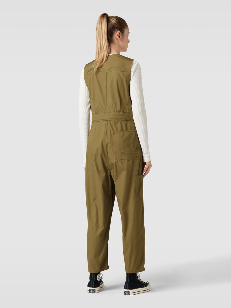 Relaxed Fit Jumpsuit mit V-Ausschnitt in olivgrün
