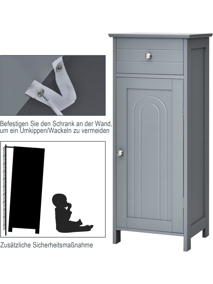 COSTWAY Badezimmerschrank in Grau günstig kaufen onesize