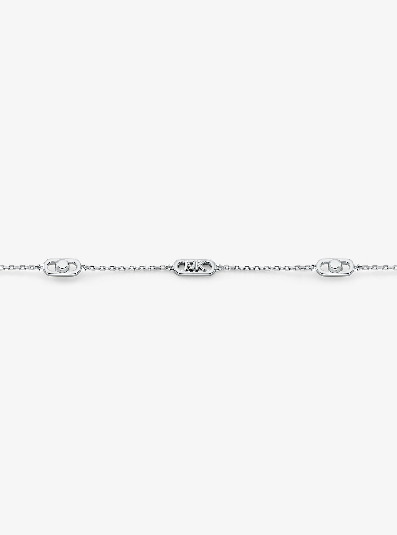 Astor Link Small Precious Metal-Plated Sterling Silver Necklace - SILVER