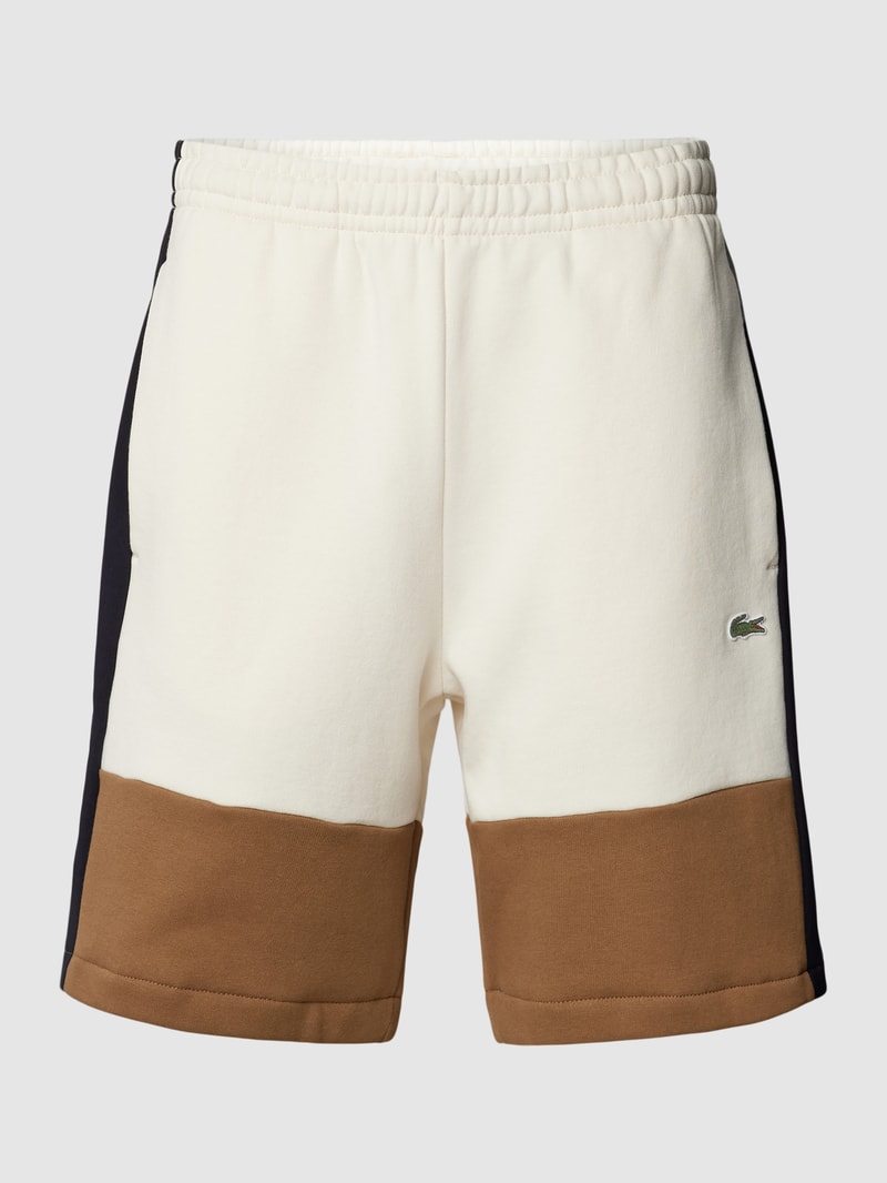 Sweatshorts mit Colour-Blocking-Design in offwhite