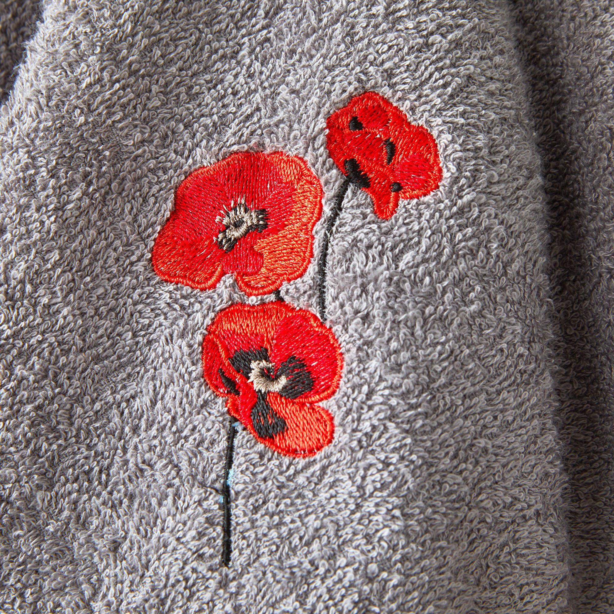 Torchons rond éponge brodée coquelicots