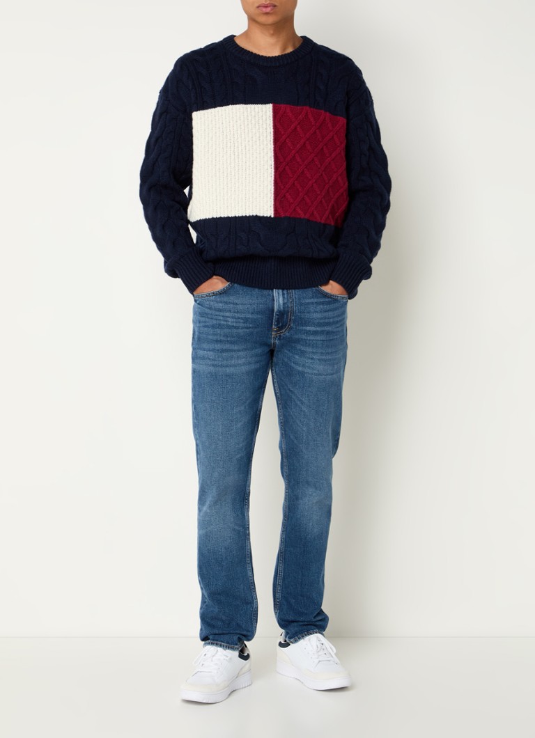 Tommy Hilfiger Cable-knit sweater in wool blend with knitted-in pattern
