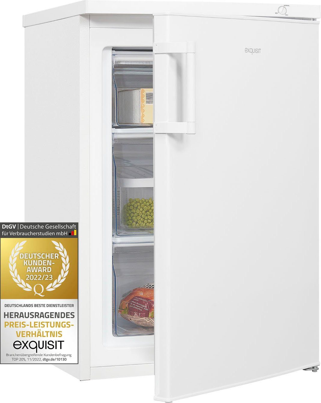 exquisit Gefrierschrank GS81-H-010E, 84,5 cm hoch, 56 cm breit