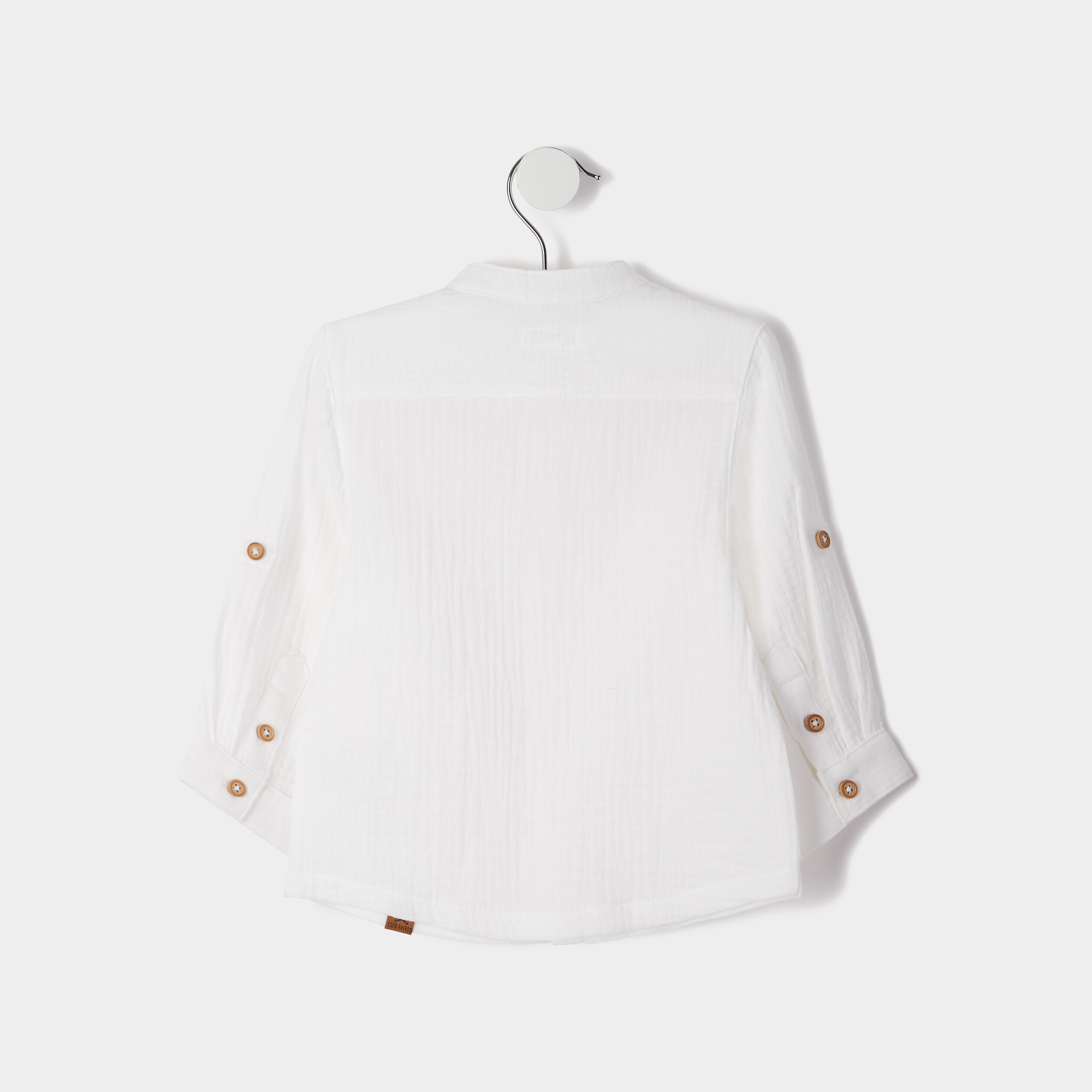 Chemise manches longues col mao blanc bébé garçon | La Halle