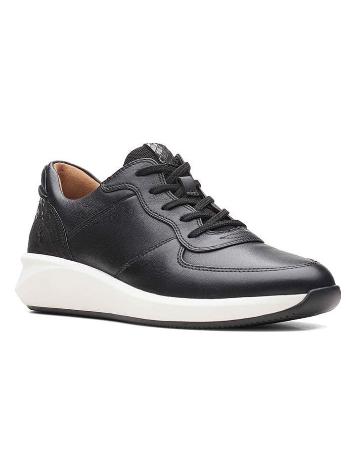 Clarks Leder-Sneakers in Schwarz günstig kaufen