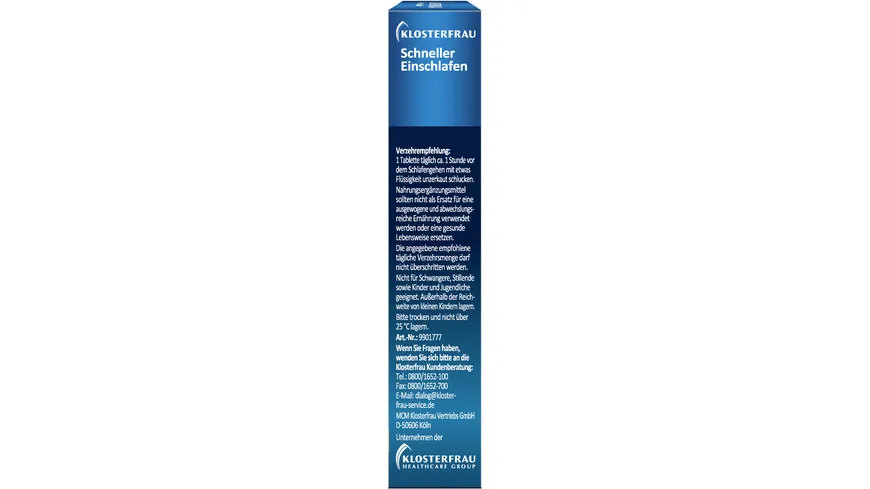 Klosterfrau Schneller Einschlafen Melatonin