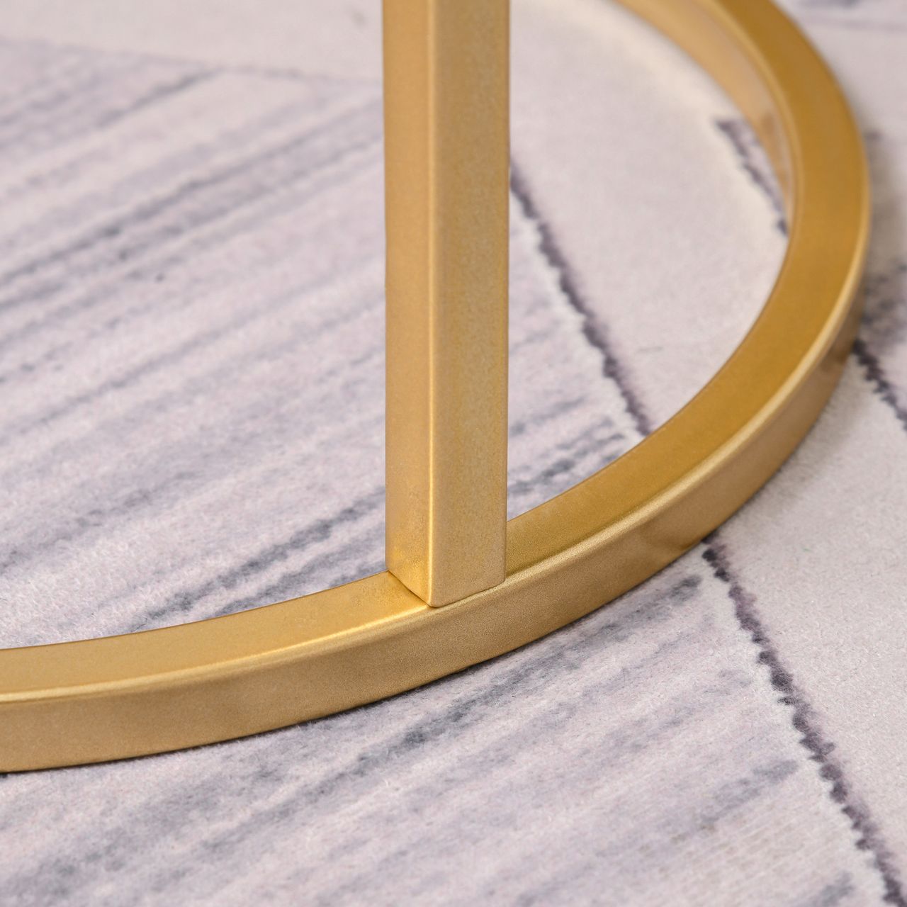 HOMCOM 2er Set Couchtisch Beistelltisch mit erhöhtem Rand Rund Sitztisch Kaffeetisch mit golden Metallgestell Wohnzimmertische für Wohnzimmer Schlafzimmer Retrodesign MDF Metall Gold
