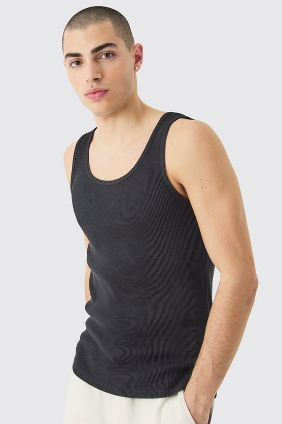 Tanktop in Waffeloptik