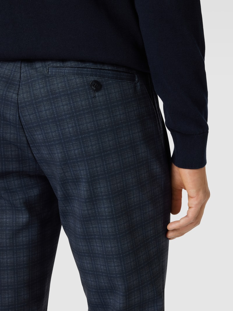 Stoffhose mit Karomuster Modell 'PHIL' in dunkelblau