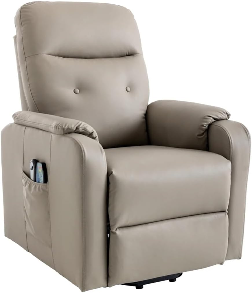 Walnut Massage Recliner Chair Electric Power Lift Chairs W/Side Pocket, Adjustable and Heating Function For Adults and Seniors