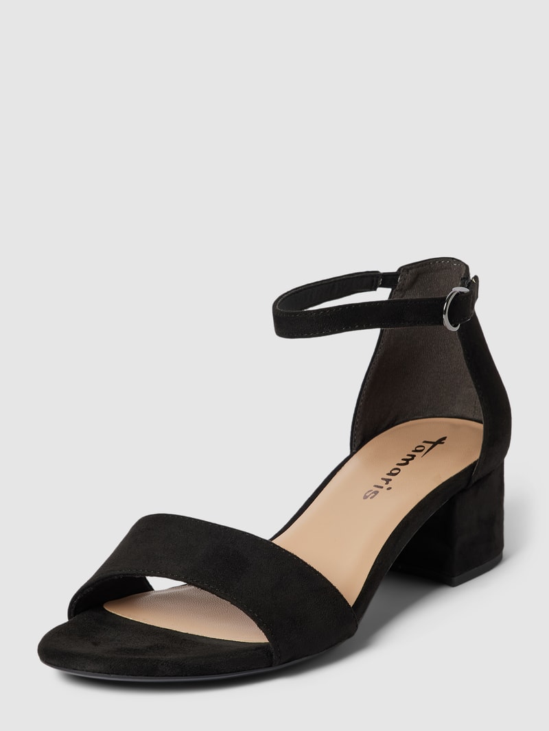 Sandalette in Wildleder-Optik in schwarz