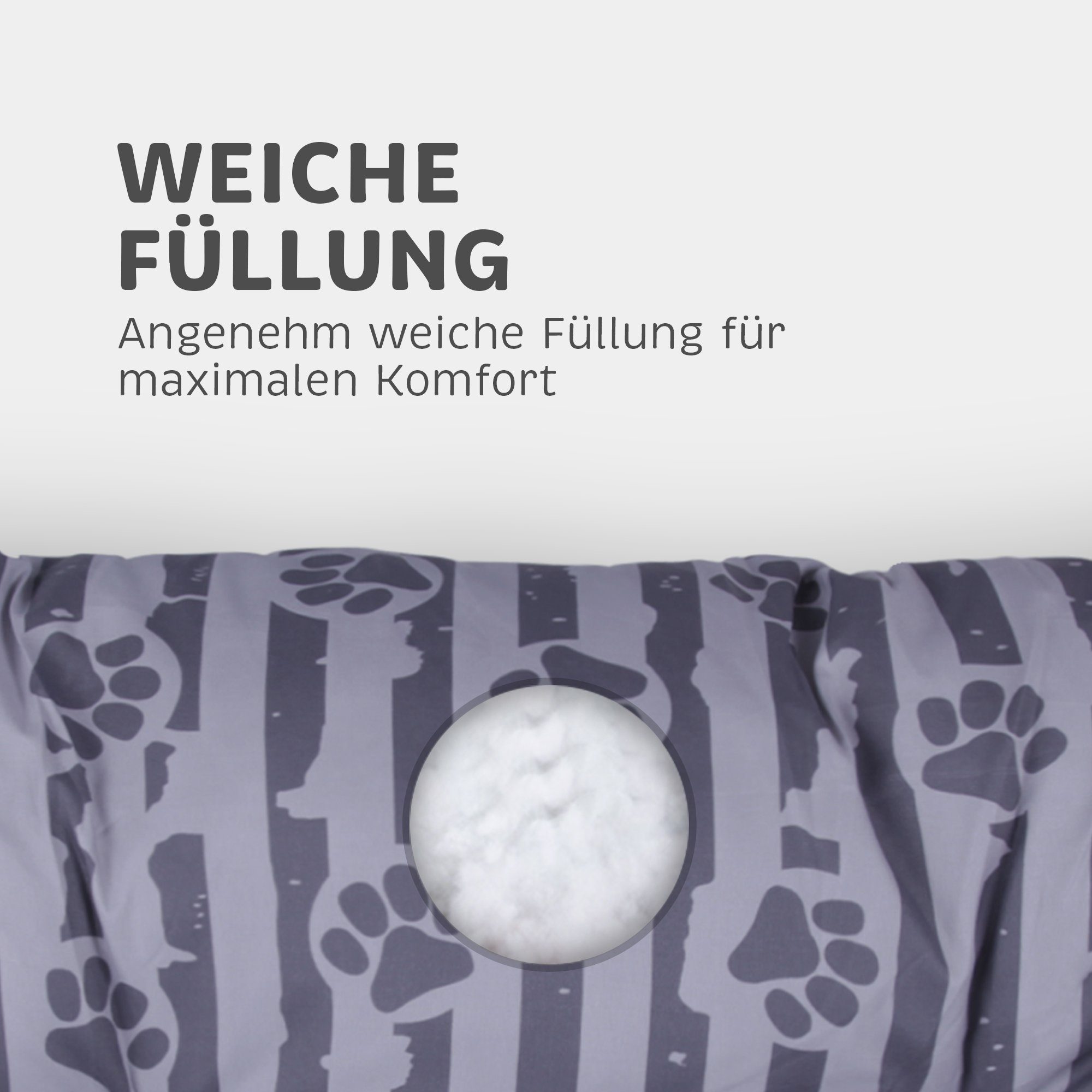 Bestlivings Tierkissen Kissen Pfoten, Polyester, Hundekissen M-XXL Hundekorb Tierbett Hundebett, kleine bis große Hunde