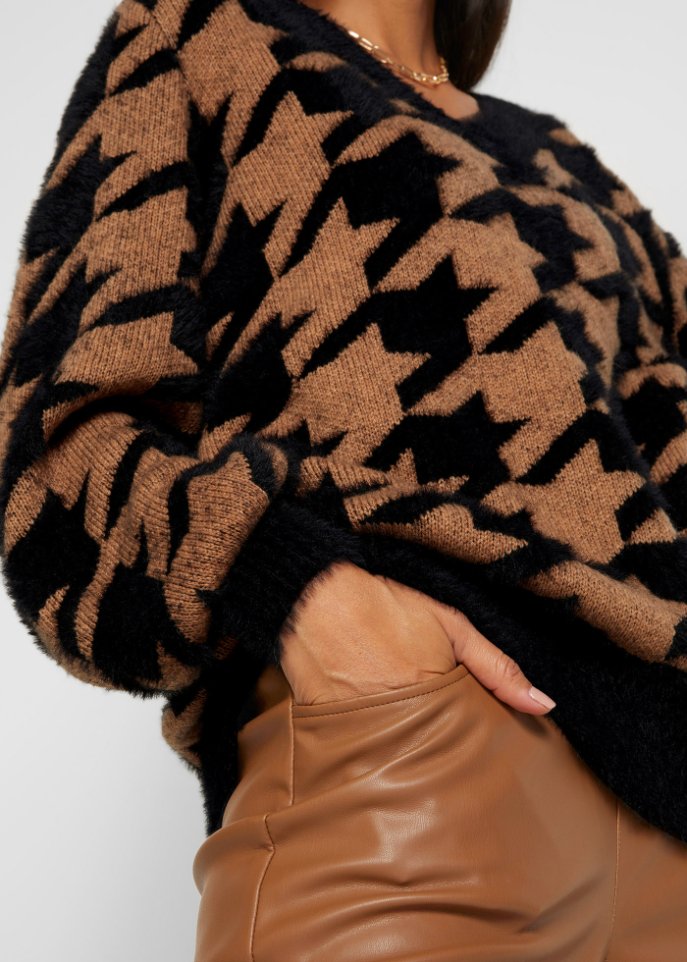 Jaquard-Pullover mit Woll-Anteil