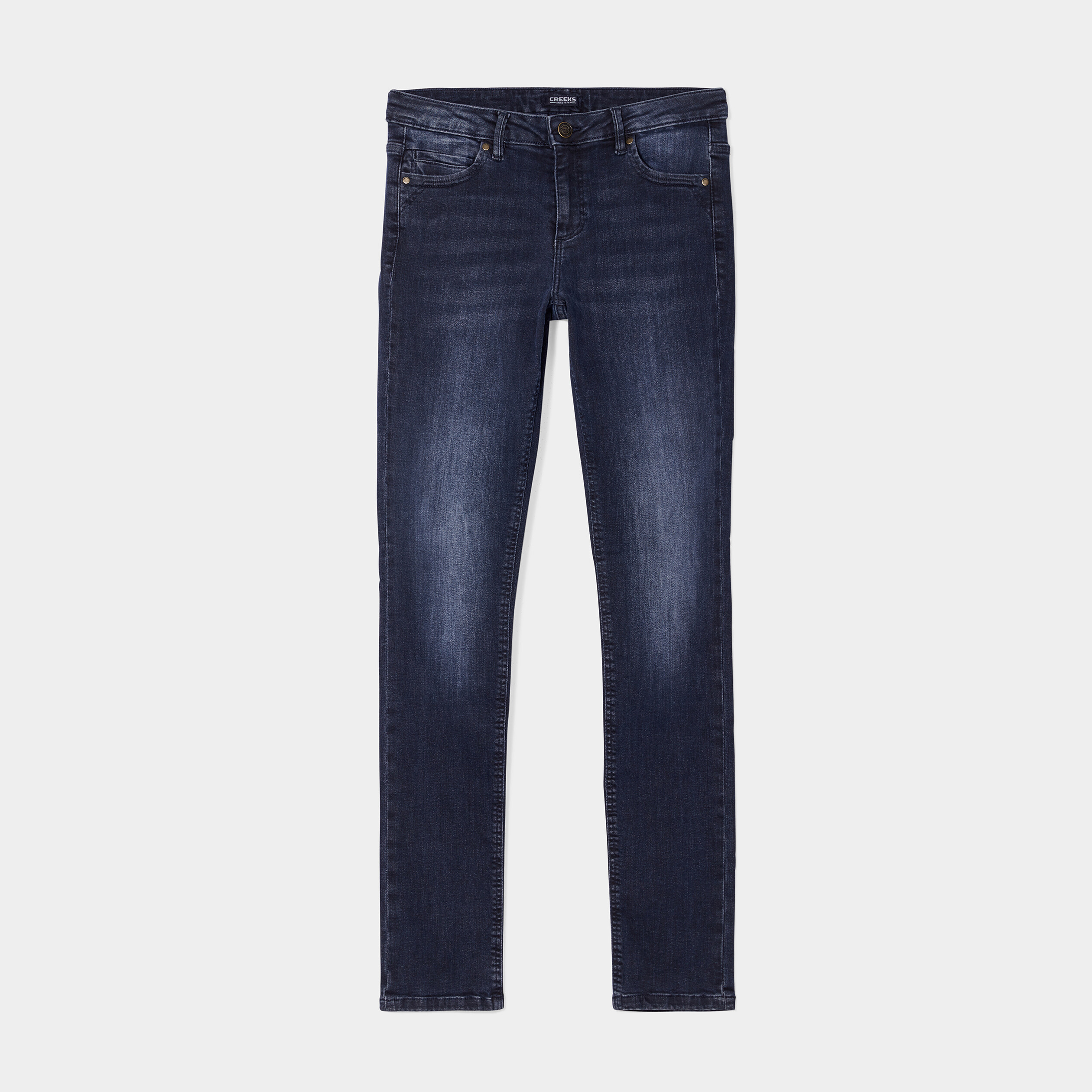 Jeans regular taille basse denim blue black femme | La Halle