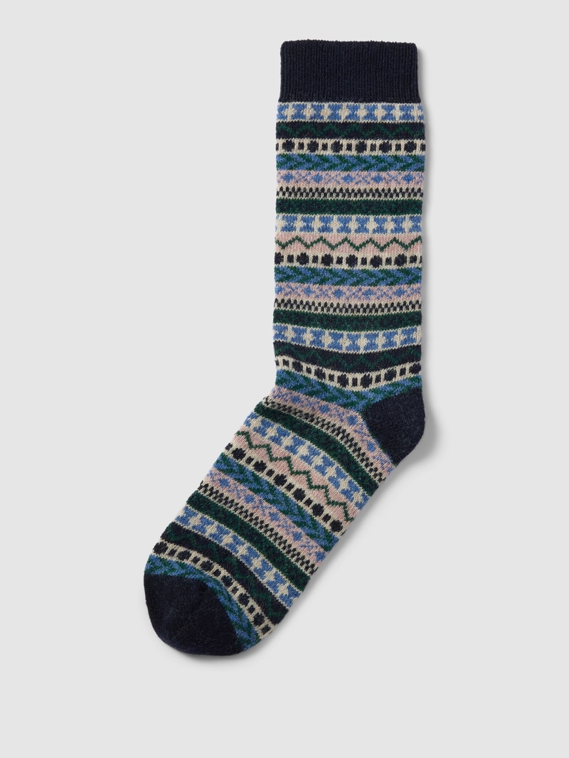 Socken mit Allover-Muster in dunkelblau