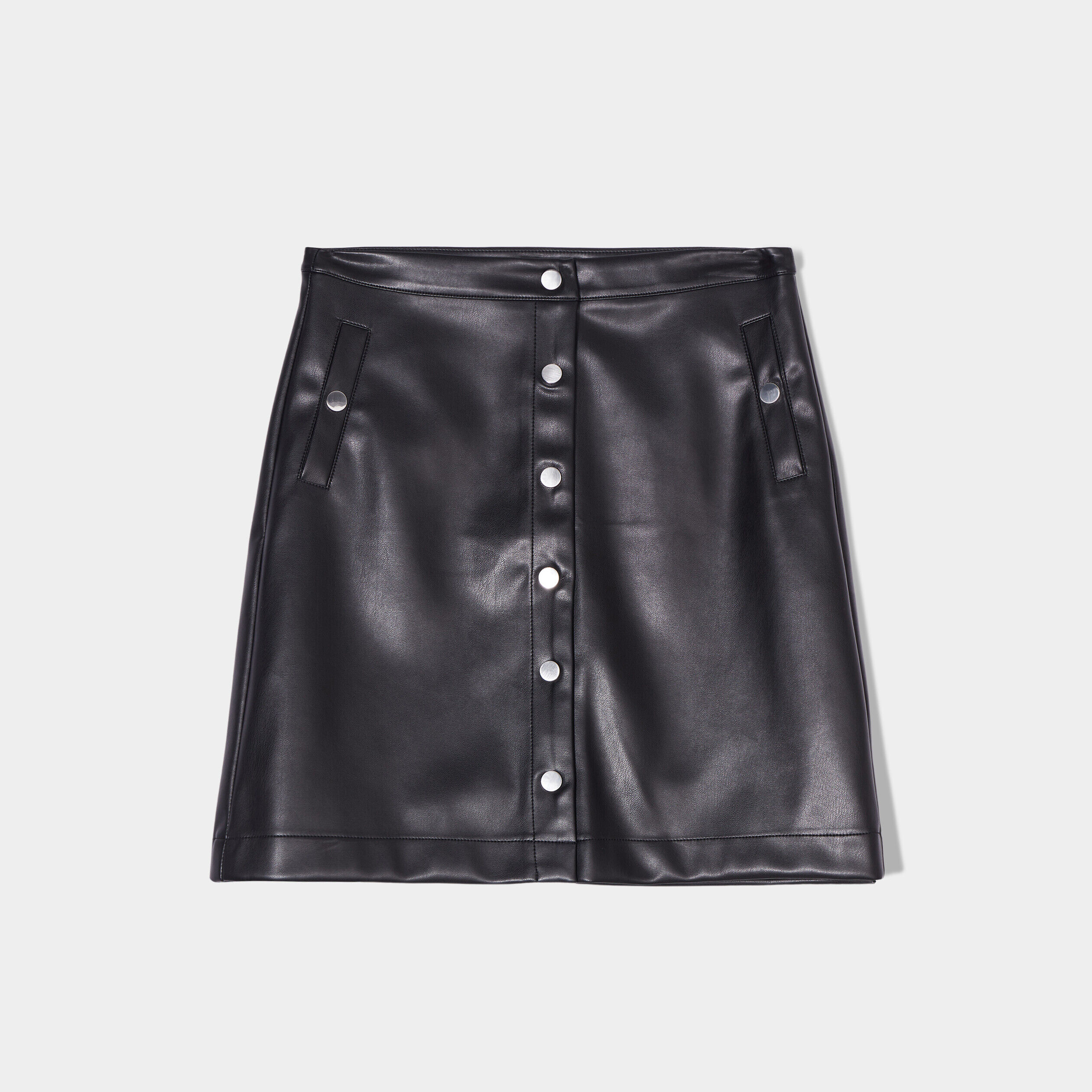 Jupe droite simili cuir noir femme | Cache Cache