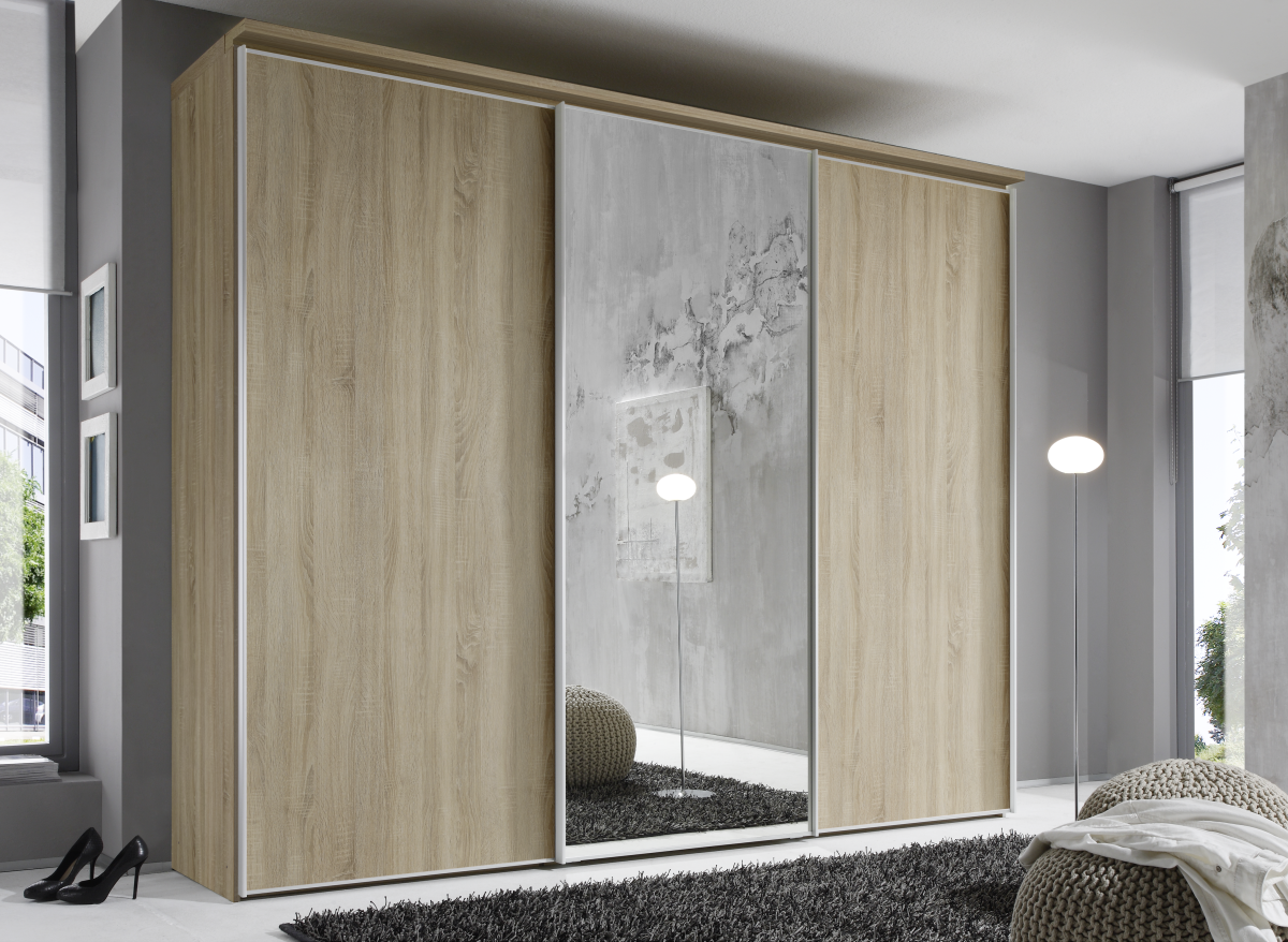 Staud Schwebetürenschrank Sinfonie Plus Eiche Spiegel