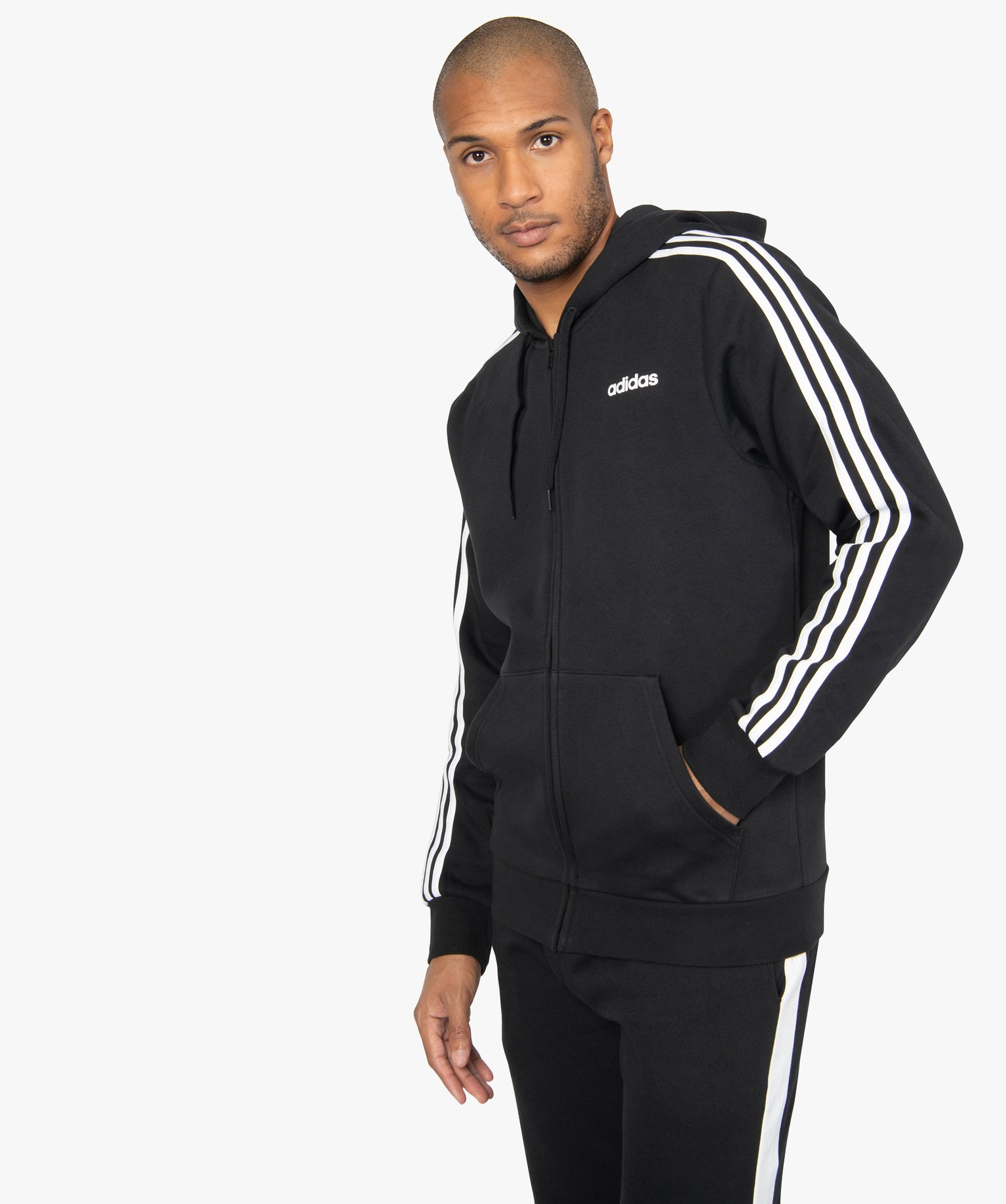 Sweat homme zippé à capuche - Adidas noir | GEMO