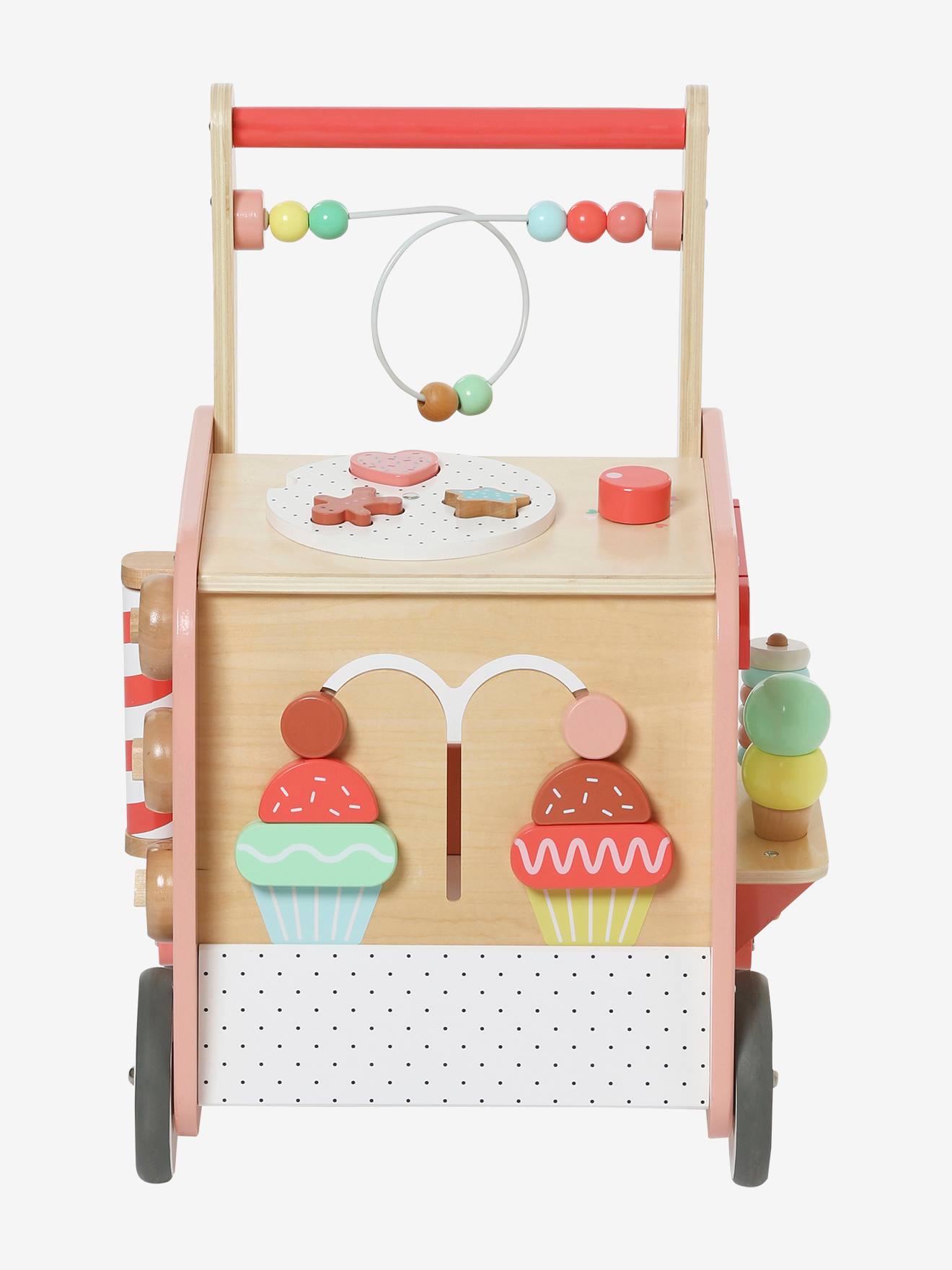 Chariot de marche marchande glaces et gâteaux en bois FSC® bois