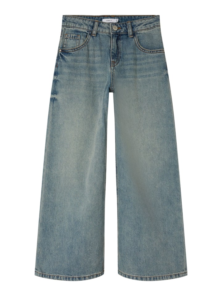 name it Wide Leg Jeans NKFBELLA SKATER XWIDE JEANS 3111-ZA in vintage medium blue denim günstig kaufen