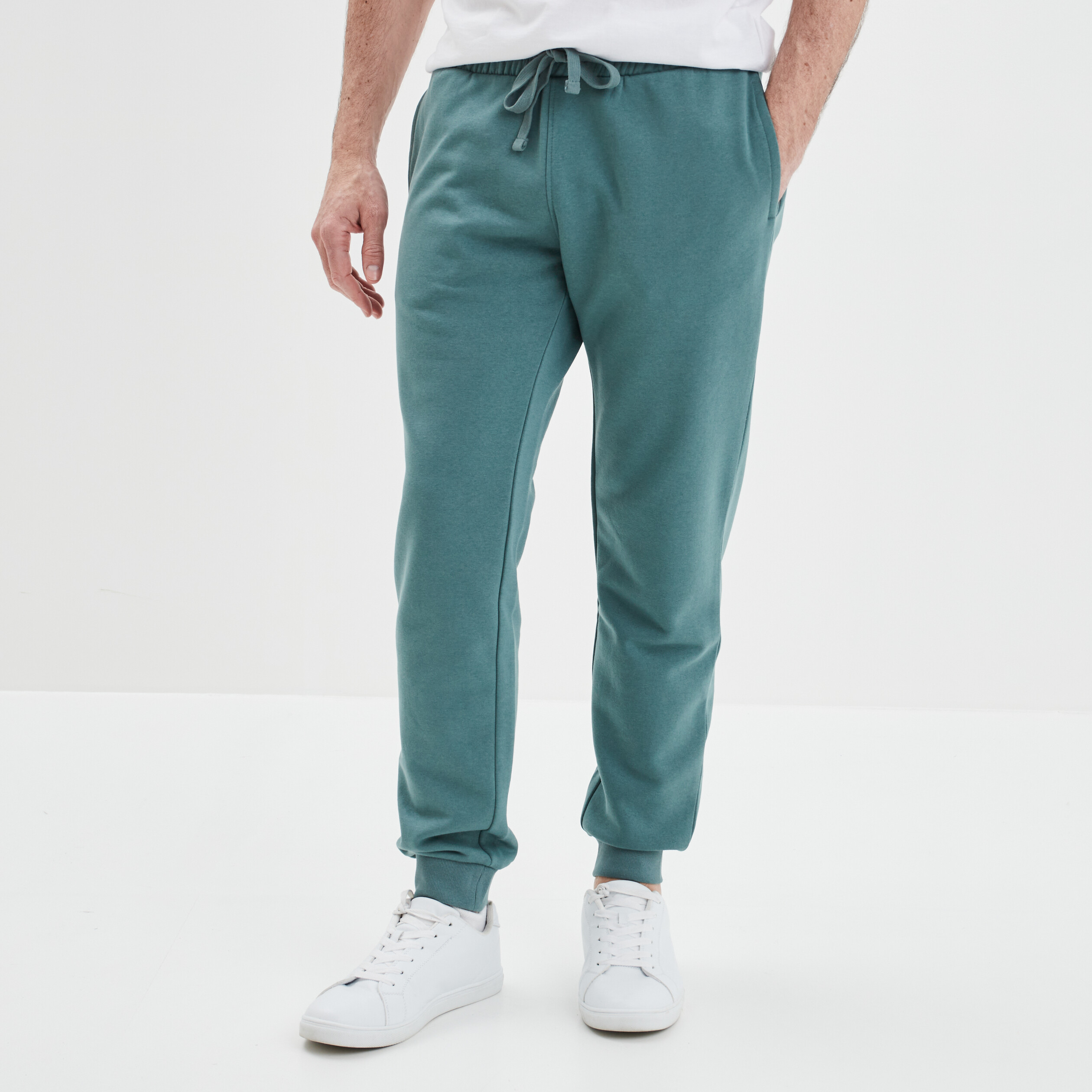 Jogging droit molleton vert foncé homme | La Halle